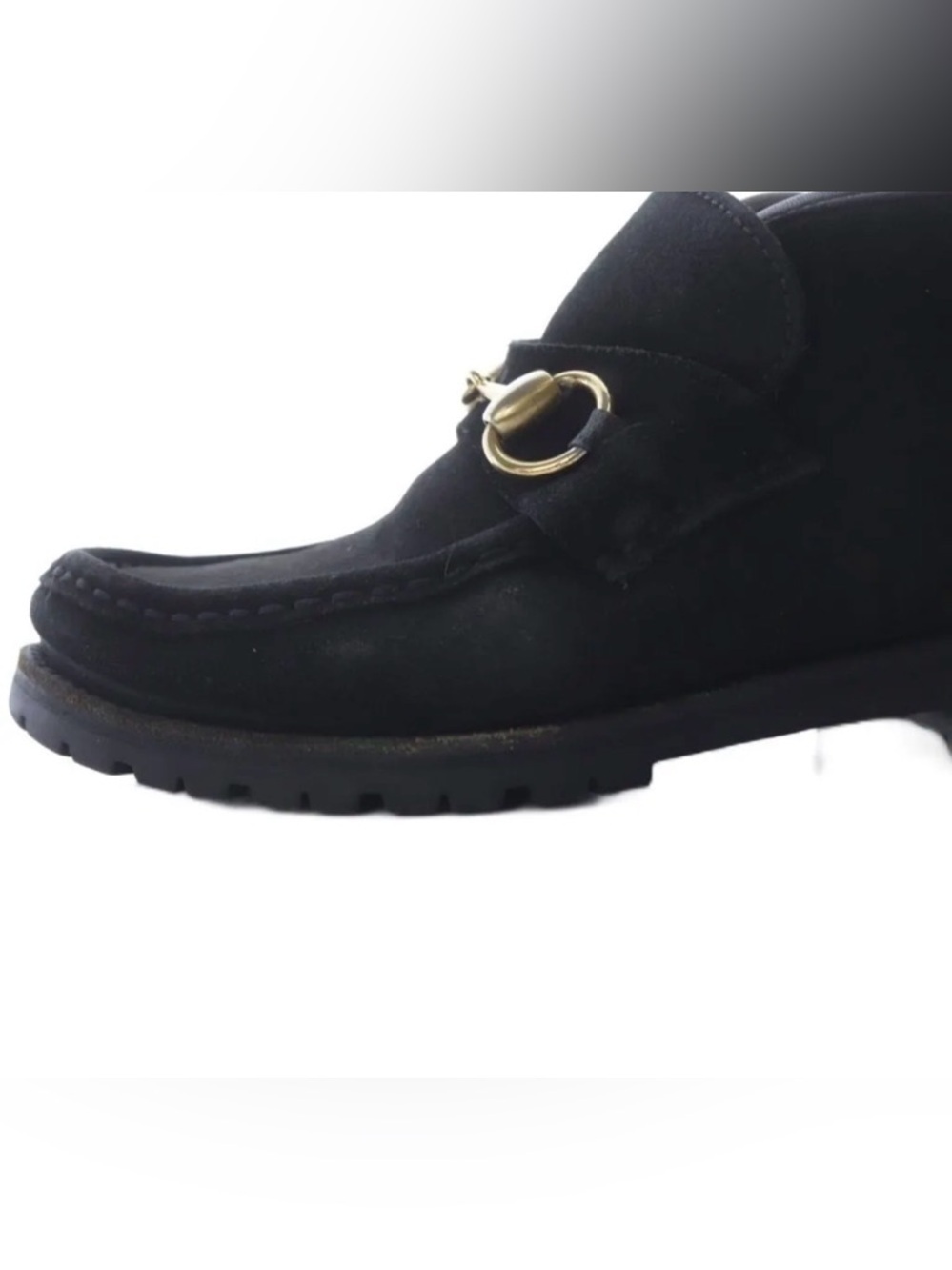 Gucci women Black Suede Horsebit Loafers ankle boots size 5 - Picture 5 of 8